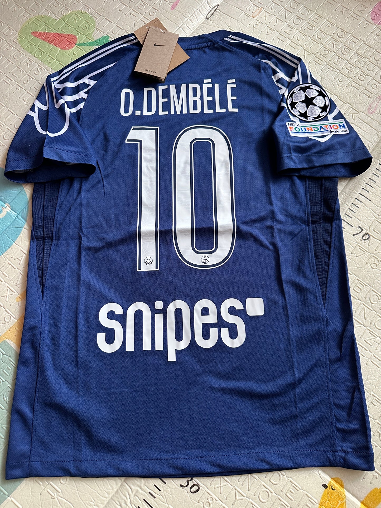 PSG Dembele #10 Third Blue 2024/25 Soccer Jersey UCL Men Size