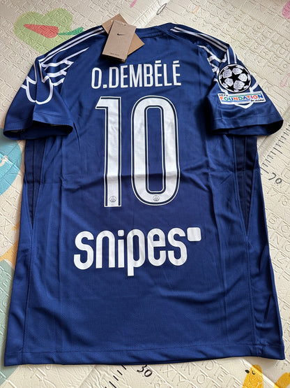 PSG Dembele #10 Third Blue 2024/25 Soccer Jersey UCL Men Size