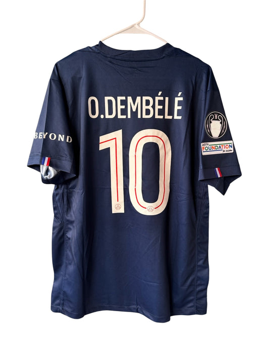 PSG Ousmane Dembele #10 2026 Champions Final Home Blue Soccer Jersey Men