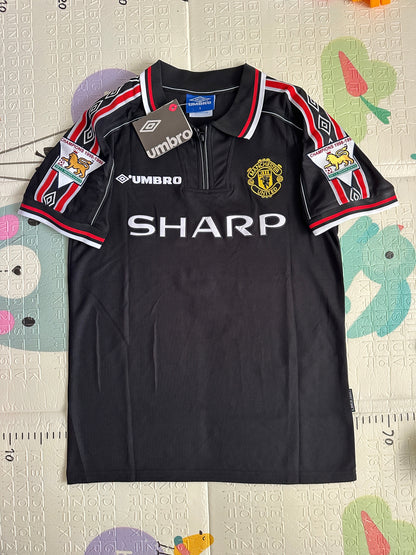 Manchester United Beckham Retro Soccer Jersey Black 1999