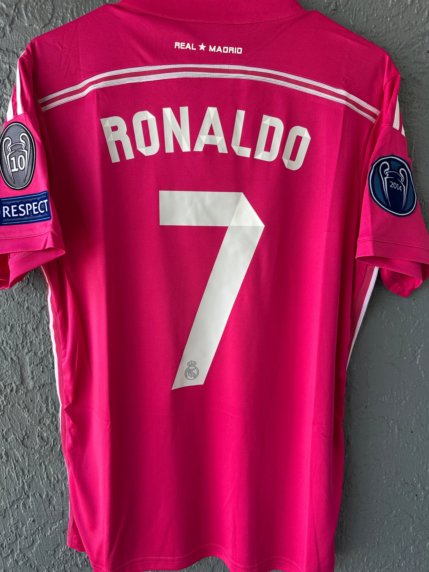 Real Madrid Cristiano Ronaldo #7 2014/15 Pink Away Soccer Jersey Men