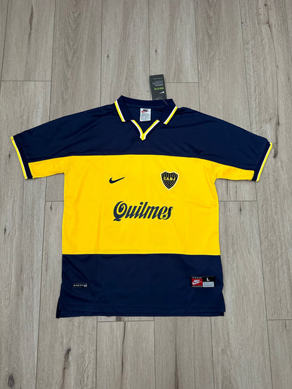 Boca Juniors 1999/00 Home Retro Soccer Jersey – Juan Roman Riquelme #10 – Blue – Men’s
