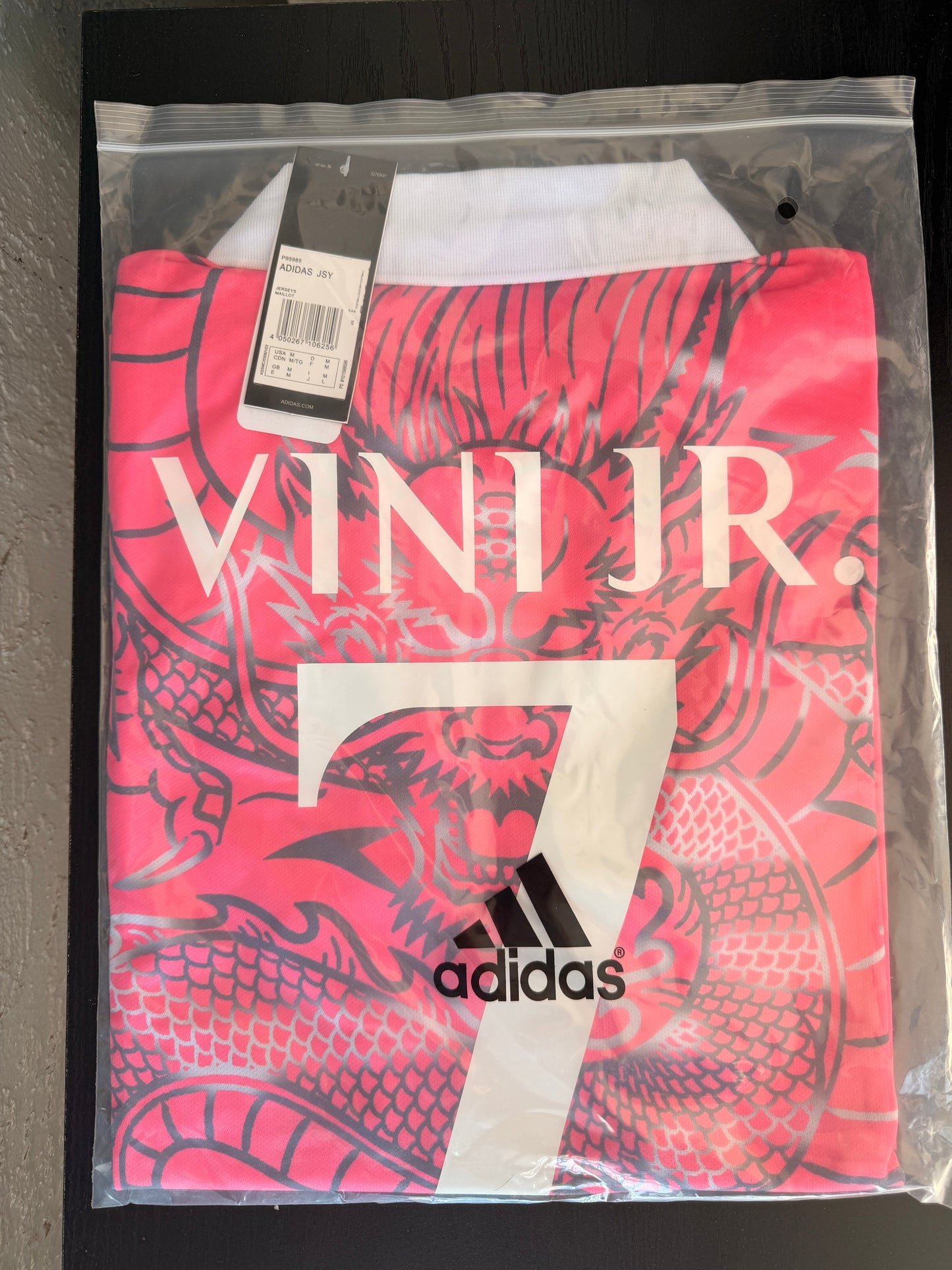 Real Madrid 23/24 Vinicius Jr #7 Dragon Pink Soccer Jersey Men’s Size