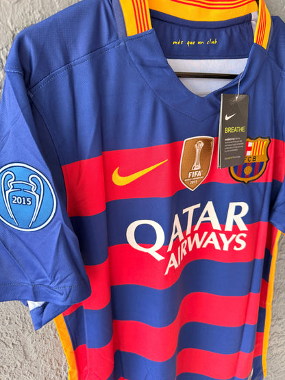 Barcelona Neymar Jr #11 2015/16 Home Blue Red Soccer Jersey Men