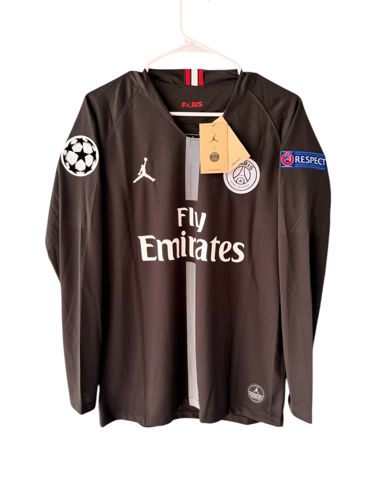 PSG Neymar Jr #10 2018/19 Black Long Sleeve Soccer Jersey Men