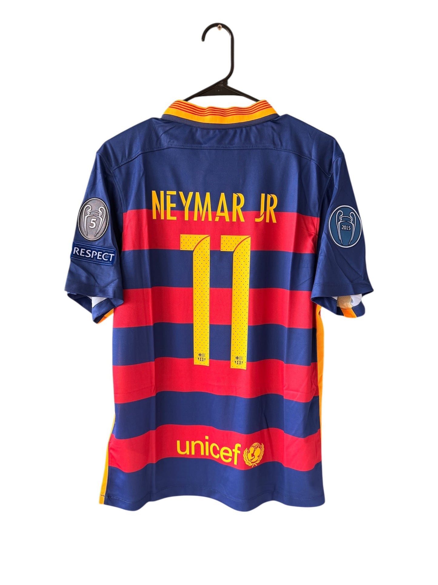 Barcelona Neymar Jr #11 2015/16 Home Blue Red Soccer Jersey Men
