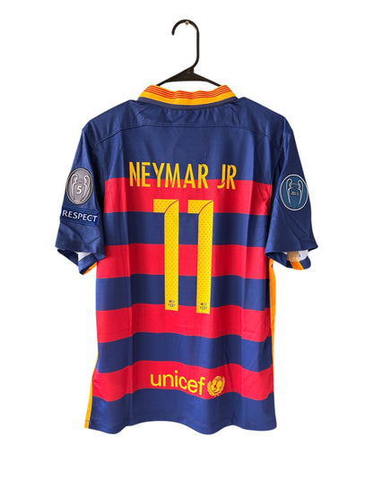 Barcelona Neymar Jr #11 2015/16 Home Blue Red Soccer Jersey Men