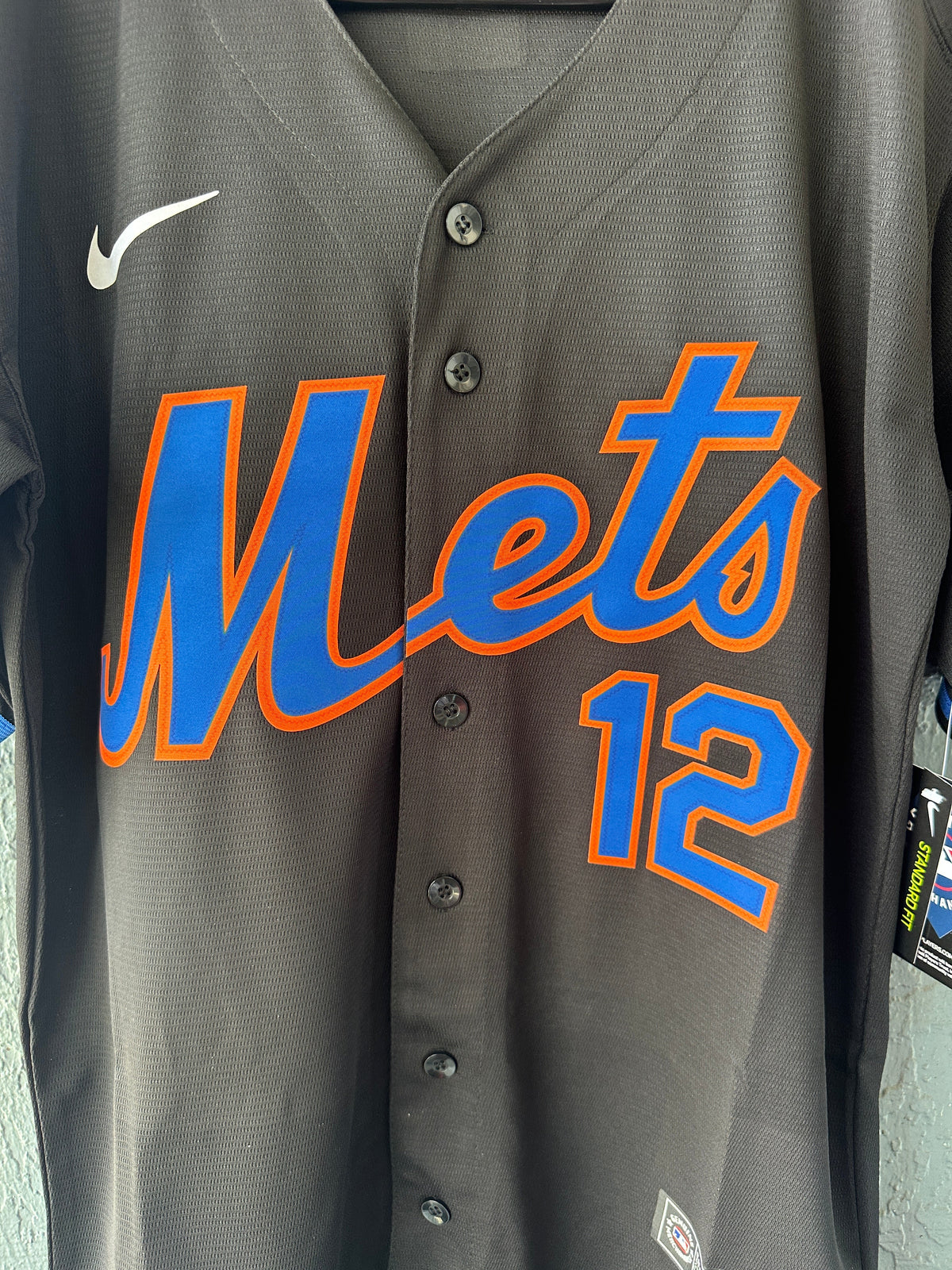 New York Mets Francisco Lindor Baseball Jersey Black Men Size