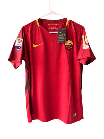 Roma Totti #10 2016/17 Farewell Tribute Home Red Soccer Jersey Men size