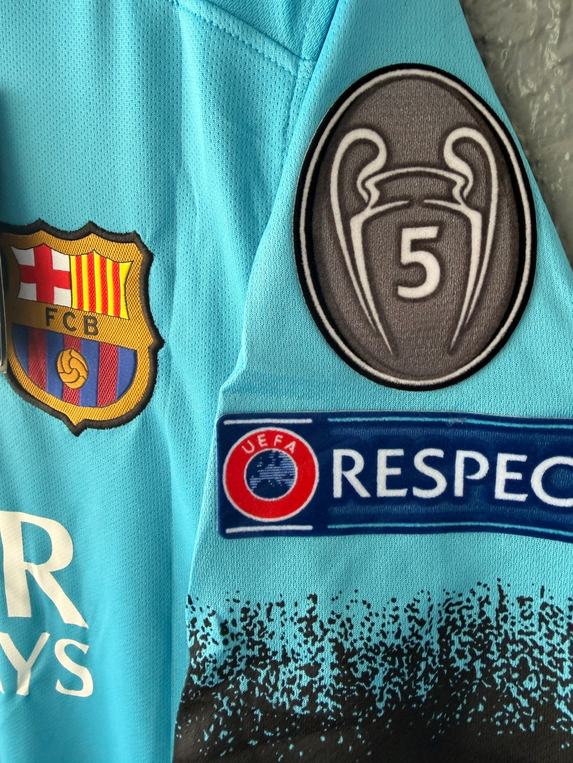 Barcelona Messi #10 2015/16 Away Blue Retro Soccer Jersey Men