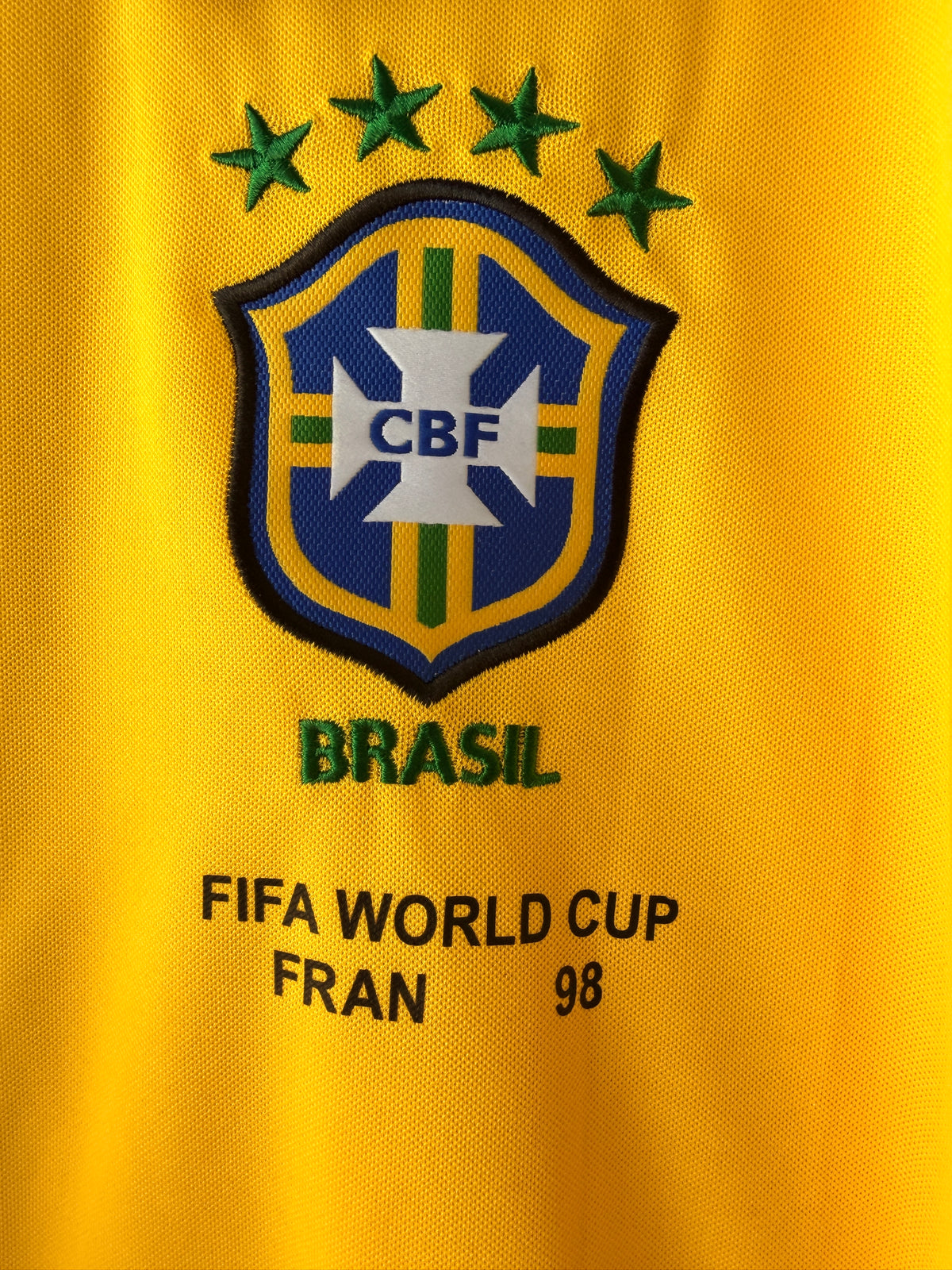 Brazil Ronaldo Nazario #9 1998 Final Home Yellow Retro Soccer Jersey Men Size XL Deal