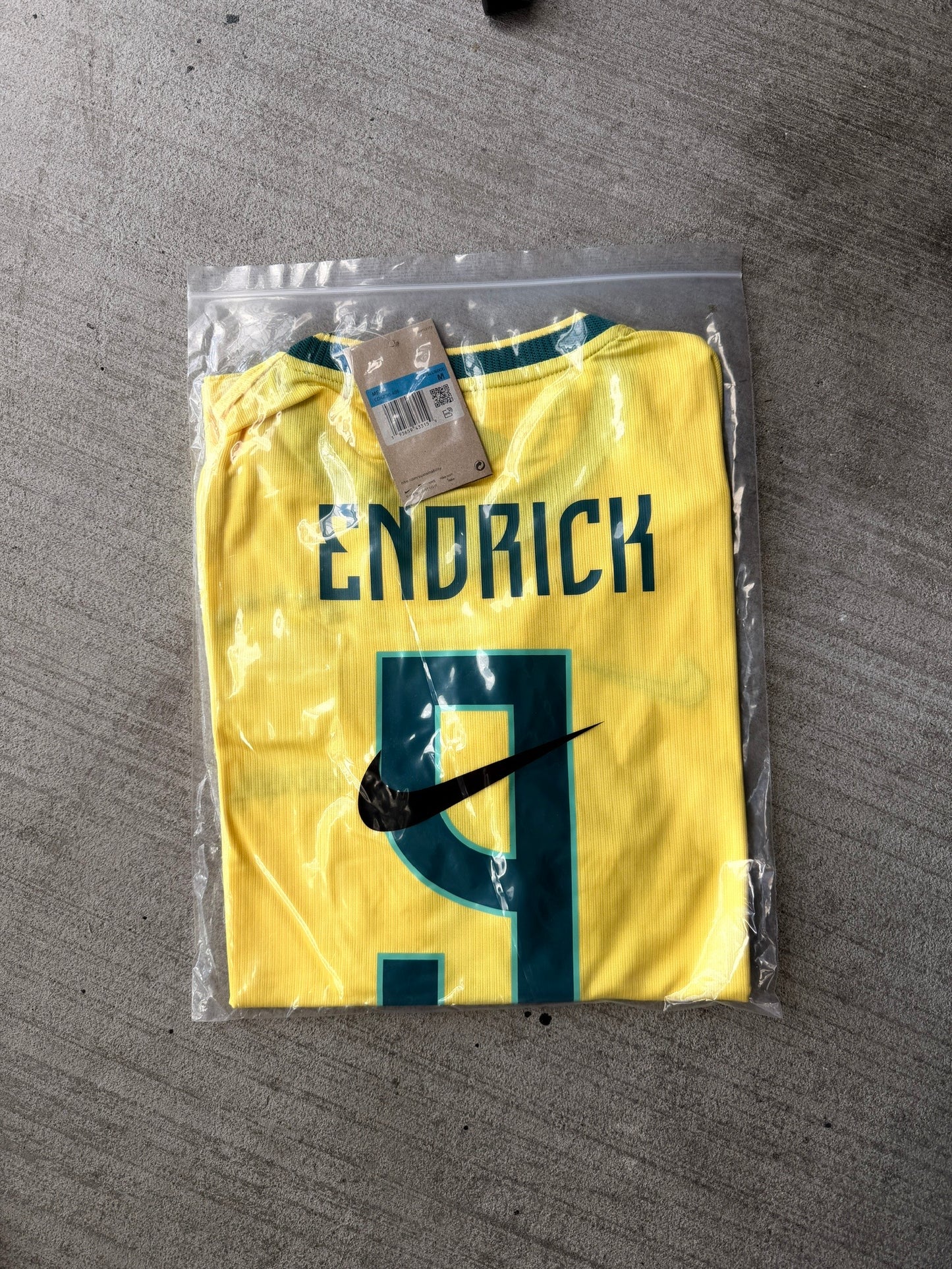 Brazil Endrick #9 2026 Home Yellow Soccer Jersey Men