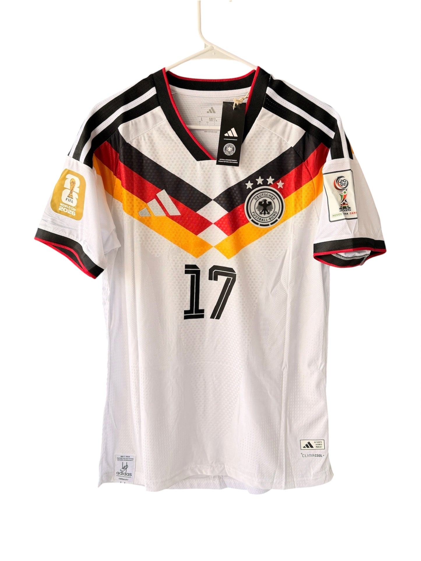 Germany Wirtz #17 2026 Home White Player Version Soccer Jersey Men