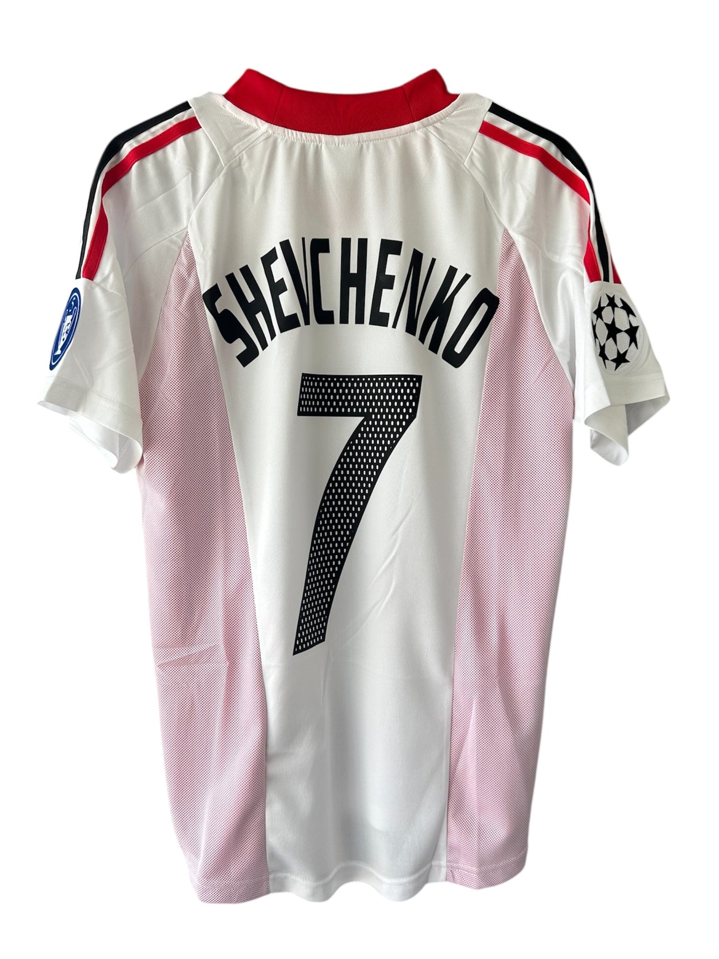 Milan 2003 UCL Final Andriy Shevchenko #7 Away Soccer Jersey White Men Team Size