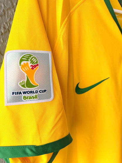 Brazil Neymar #10 2014 Home Yellow Soccer Jersey Fan Version Men Size