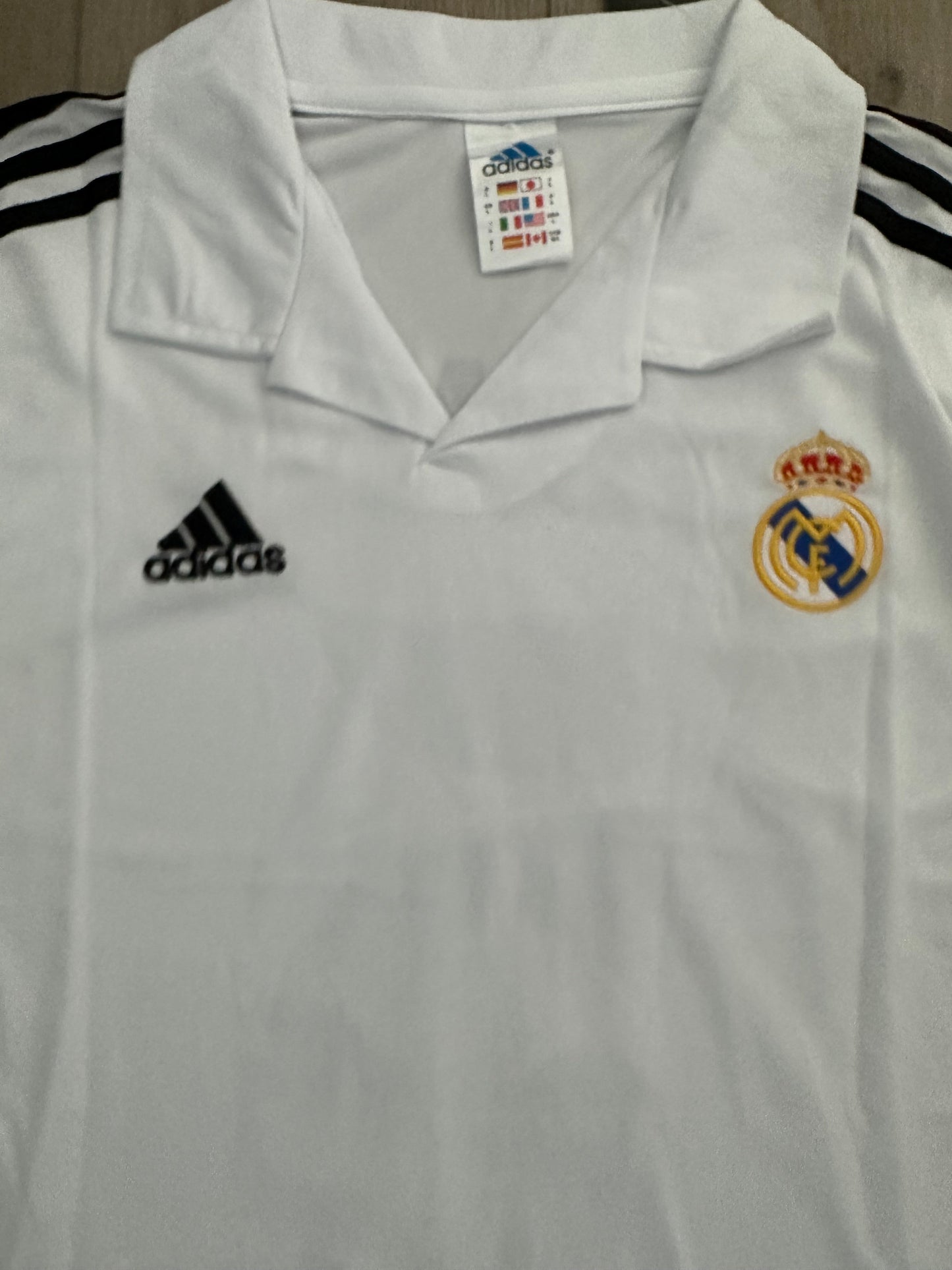 Real Madrid Retro Jersey 2002 UCL Final Home White – Zidane #5 – Long Sleeve