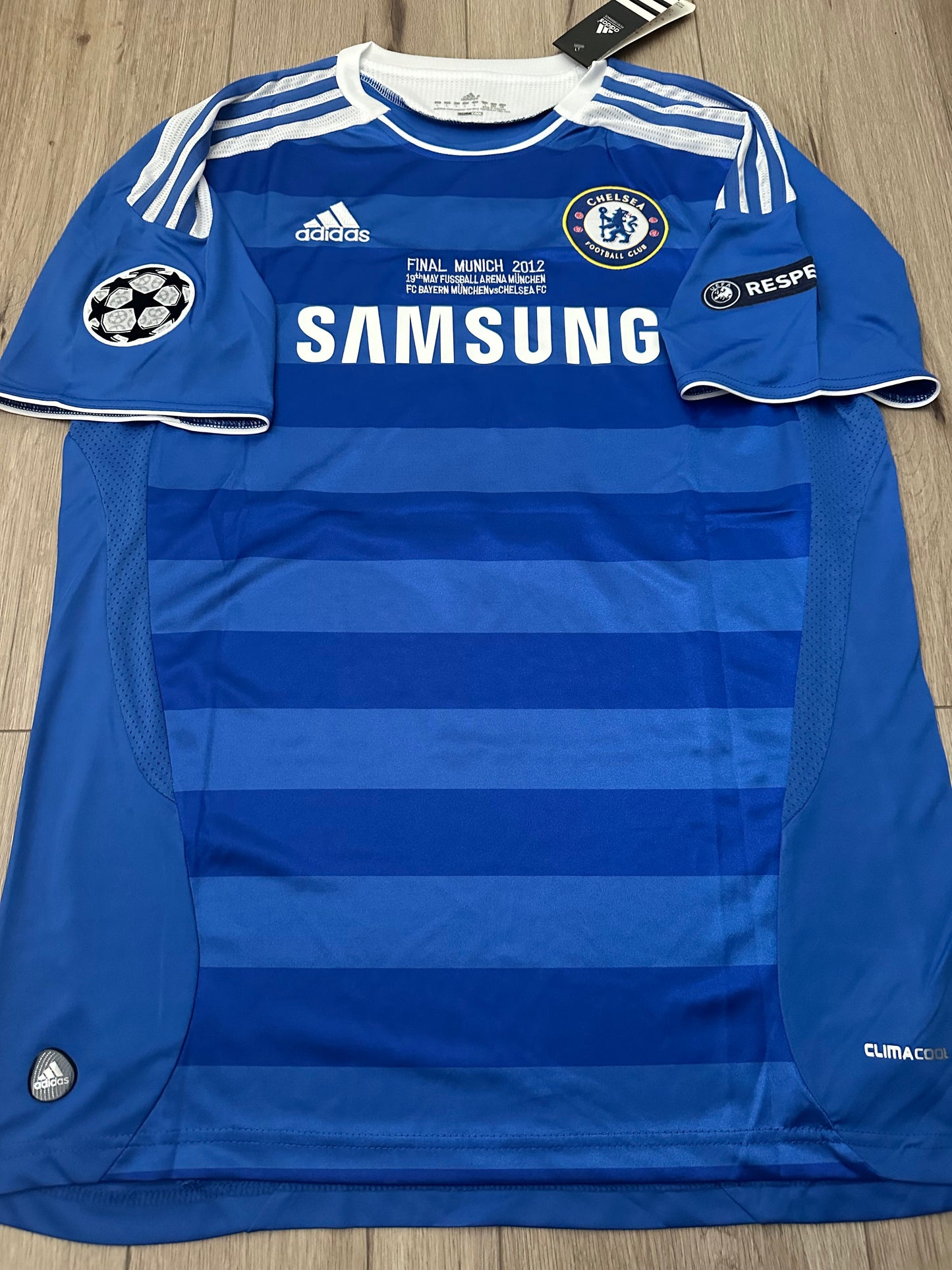 Chelsea Didier Drogba 2012 Final Blue Retro Soccer Jersey Men