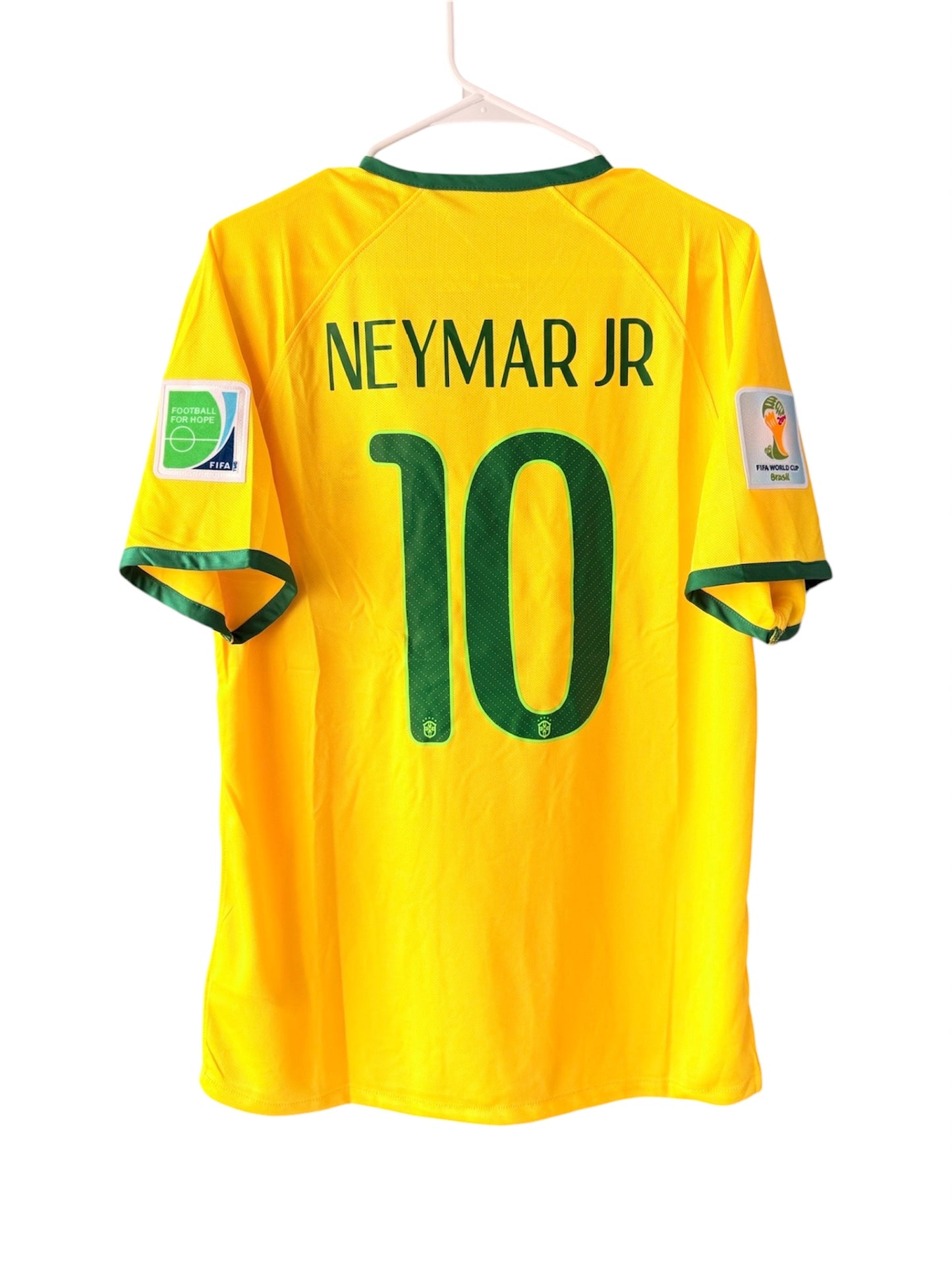Brazil Neymar #10 2014 Home Yellow Soccer Jersey Fan Version Men Size