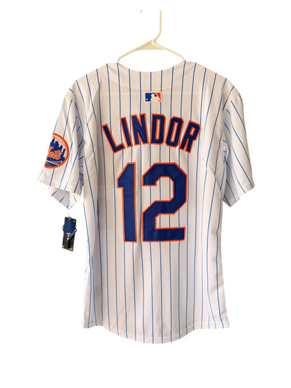 New York Mets Francisco Lindor Baseball Jersey Home White Men Size