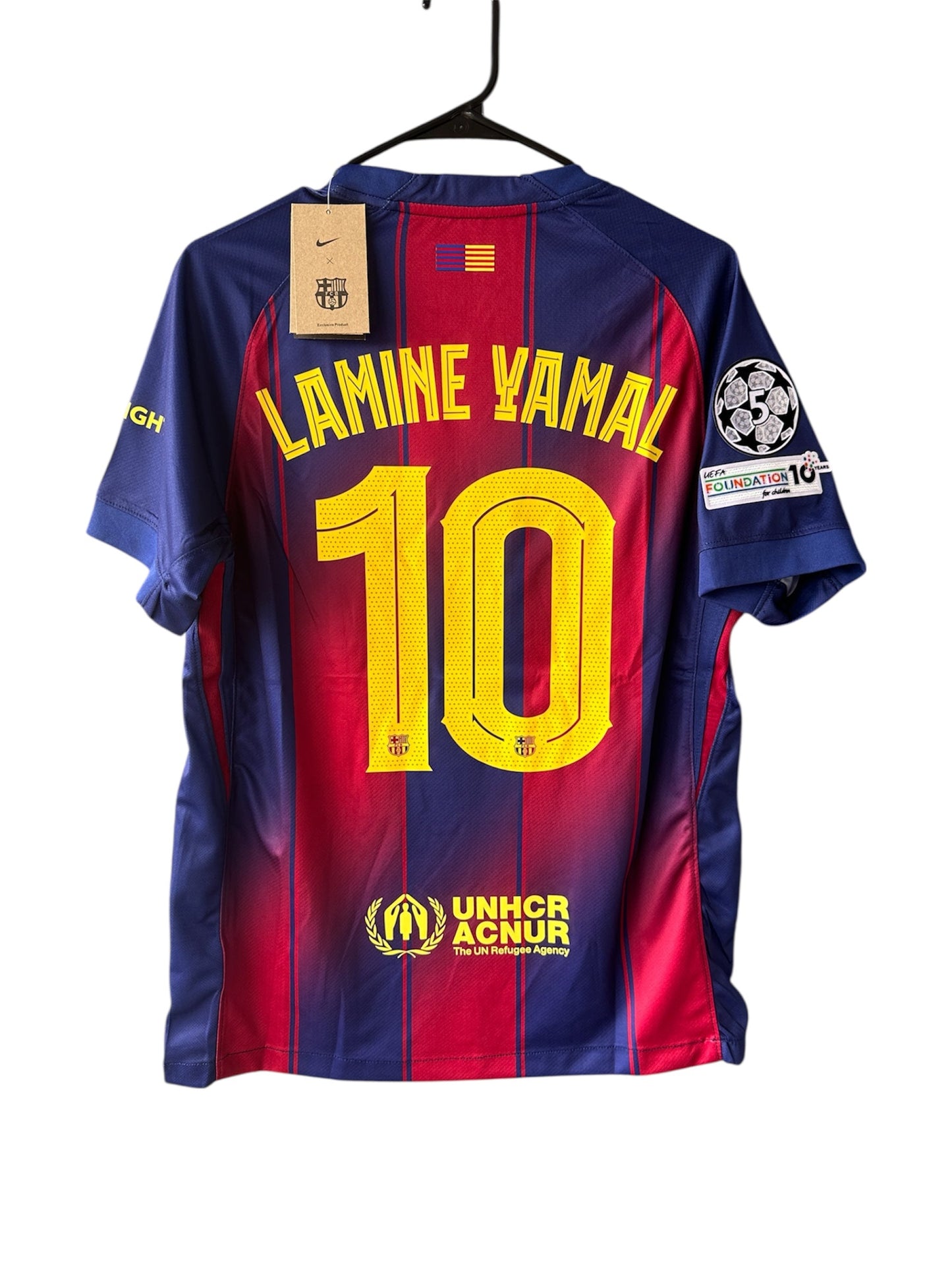 Barcelona Lamine Yamal #10 2025/26 Home Red Blue Soccer Jersey Men