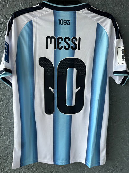 Argentina Lionel Messi 2026 World Cup Home Soccer Jersey Blue White Men