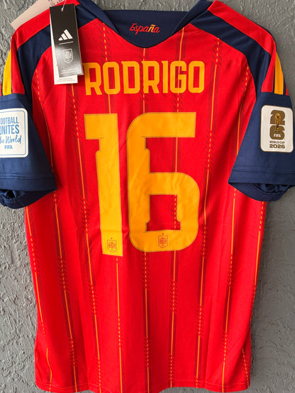 Spain Rodrigo #16 2026 Final Home Red Soccer Jersey Fan Version Men Size