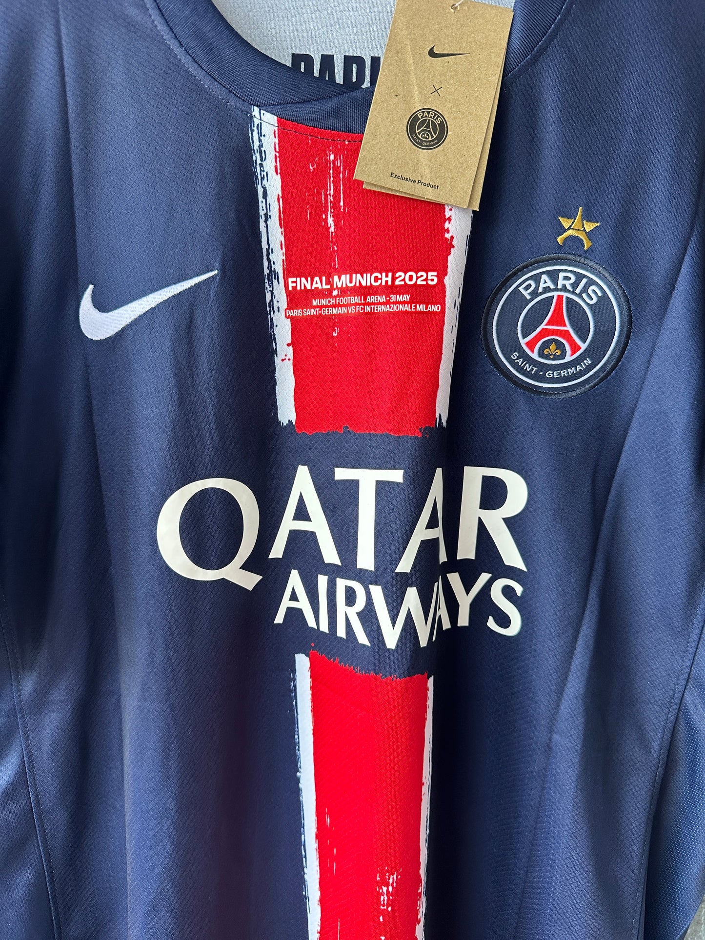 PSG 2024/25 Home Champions Final Soccer Jersey – Kvaratskhelia #7 – Blue – Men’s