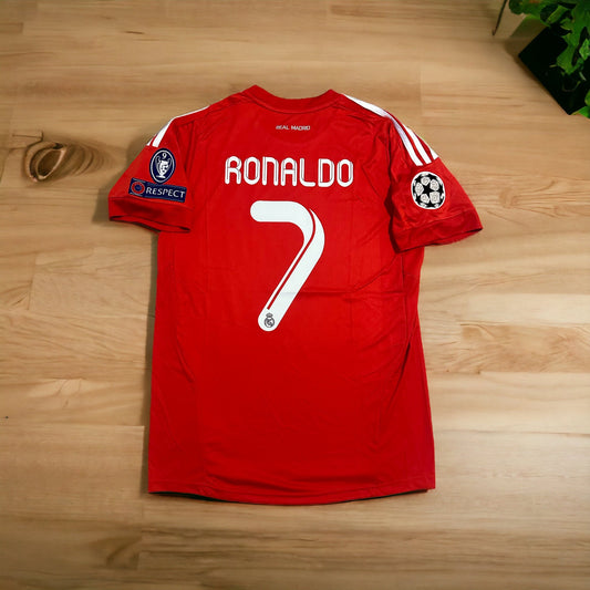 Real Madrid 2011/12 Away UCL Retro Soccer Jersey – Cristiano Ronaldo #7 – Red – Men