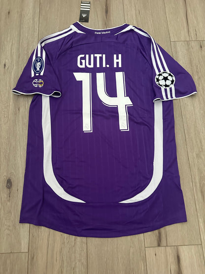 Real Madrid 2006 Away Retro Soccer Jersey – Guti #14 – Purple – Men’s