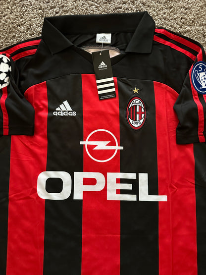 Milan 2000/01 Soccer Jersey Paolo Maldini Retro Men Size