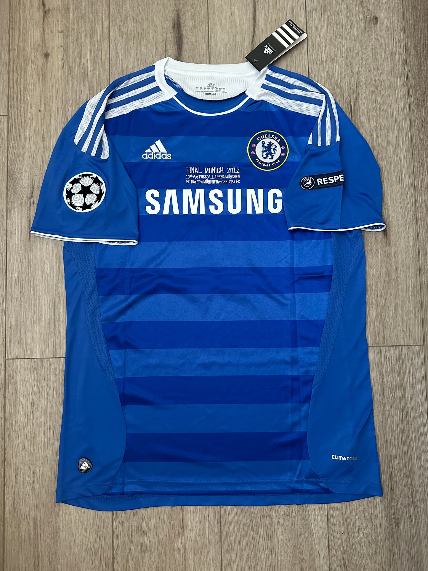 Chelsea Didier Drogba 2012 Final Blue Retro Soccer Jersey Men