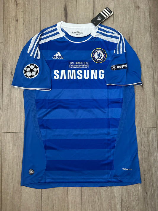 Chelsea Didier Drogba 2012 Final Blue Retro Soccer Jersey Men