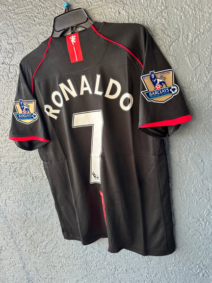 Manchester United Retro 2008 Cristiano Ronaldo #7 Away Black Soccer Jersey Men