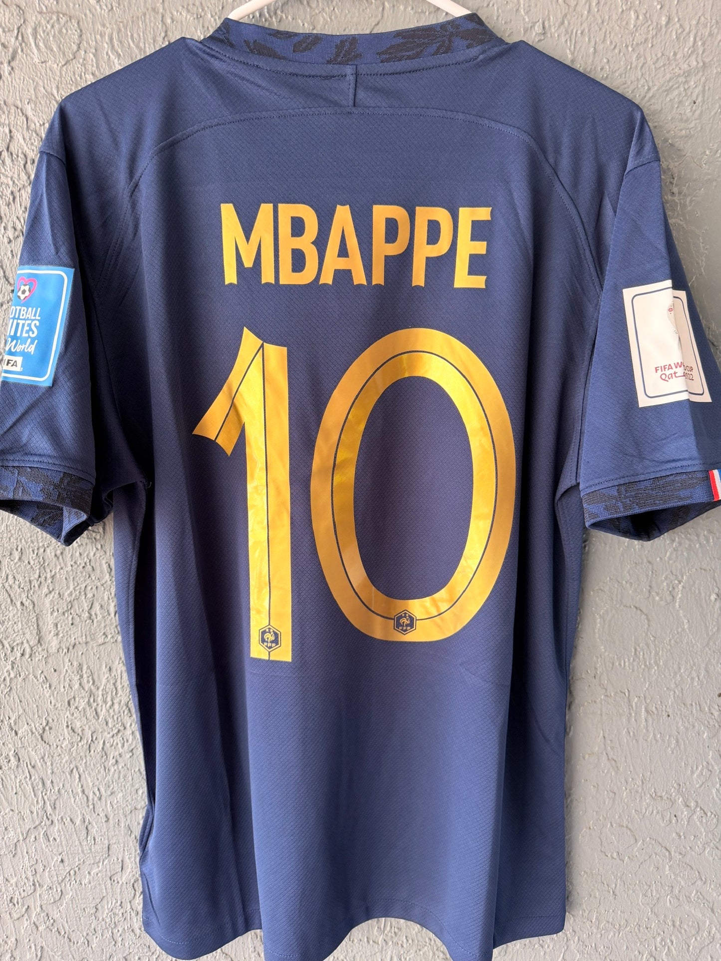 France Mbappe #10 2022 Home Blue Soccer Jersey Men