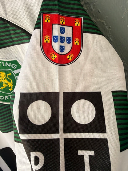 Sporting Lisbon Cristiano Ronaldo #28 2002/03 Home Green White Retro Soccer Jersey Men