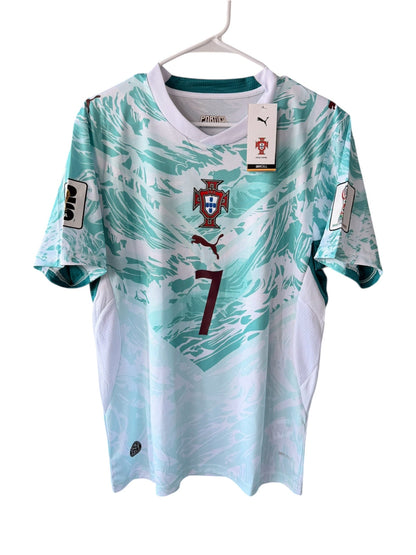 Portugal Ronaldo #7 2026 Green Away Soccer Jersey Men Size