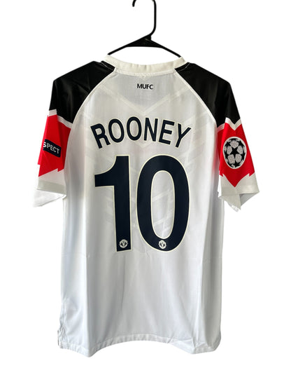 Manchester United 2011 Final UCL Wayne Rooney #10 Soccer Jersey White Men Size
