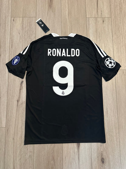 Real Madrid 2010 Away Retro Soccer Jersey – Cristiano Ronaldo #9 – Black – Men’s
