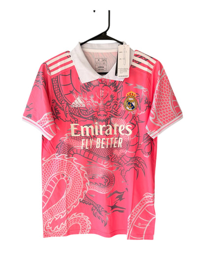 Real Madrid 23/24 Vinicius Jr #7 Dragon Pink Soccer Jersey Men’s Size
