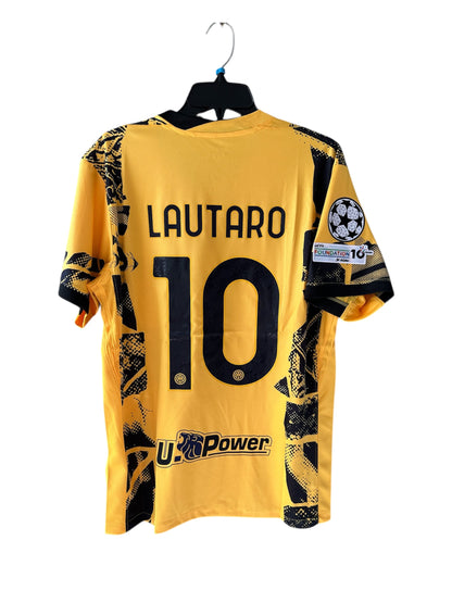 Inter Milan 2025 Champions Final Away Soccer Jersey – Lautaro Martinez – Yellow – Men’s