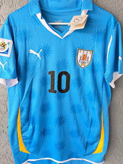 Uruguay Diego Forlan #10 2010 Home Blue Retro Soccer Jersey Men