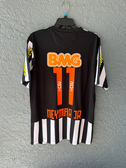 Santos Neymar Jr #11 Retro Soccer Jersey 11/12 Black Away shirt Men