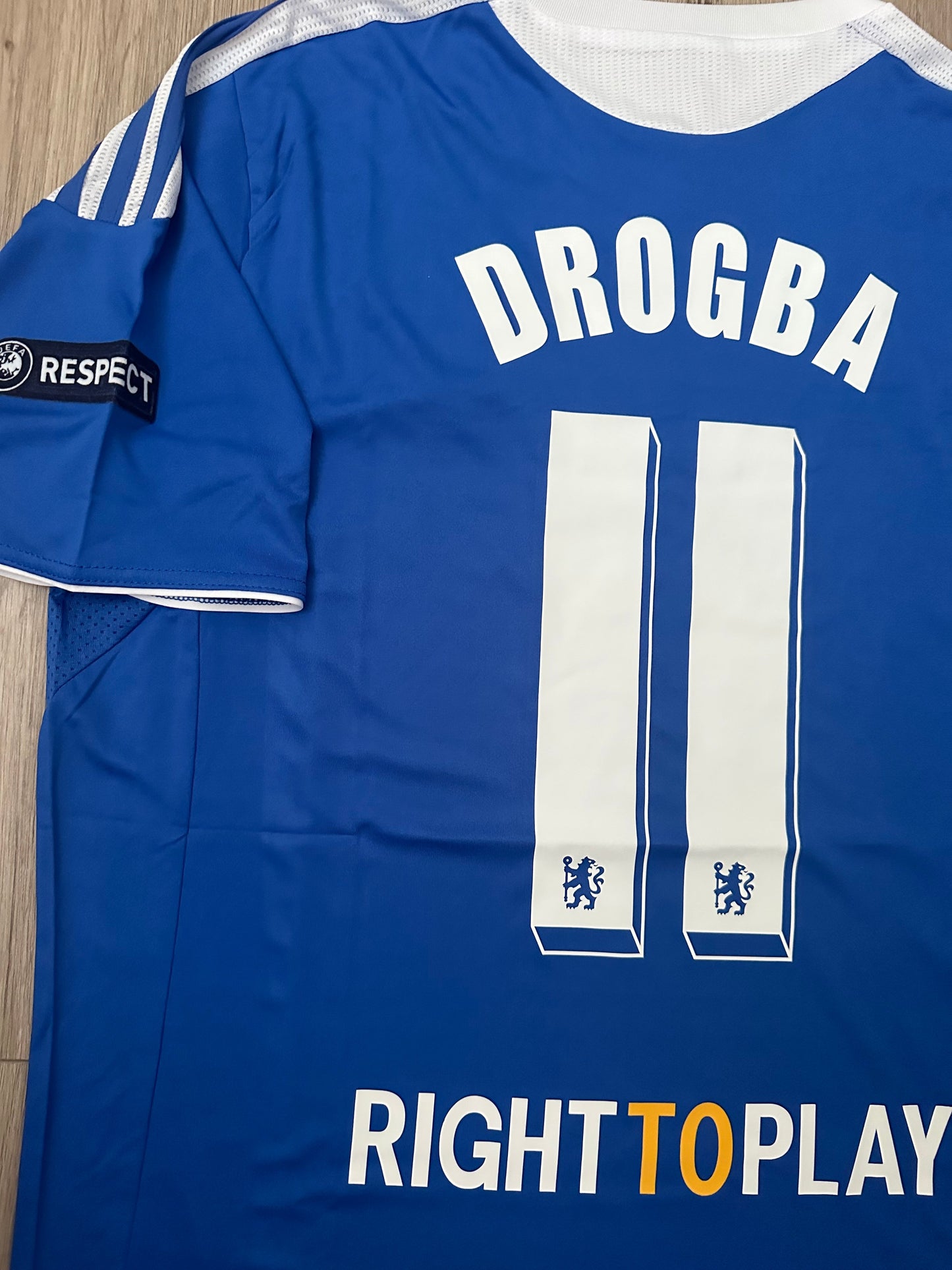 Chelsea Didier Drogba 2012 Final Blue Retro Soccer Jersey Men