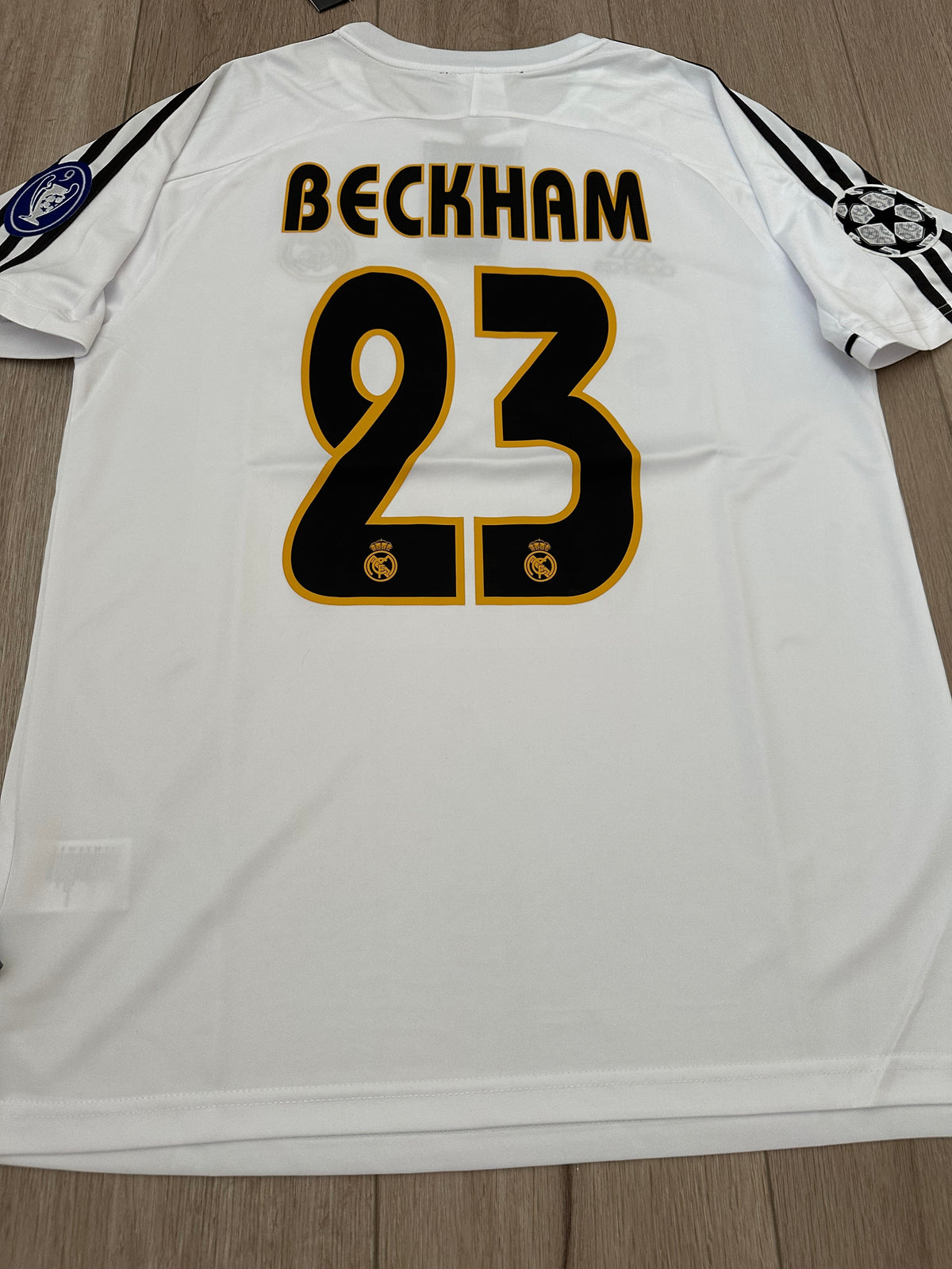Real Madrid David Beckham #23 2003/04 Home White Retro Soccer Jersey Men Size S Deal