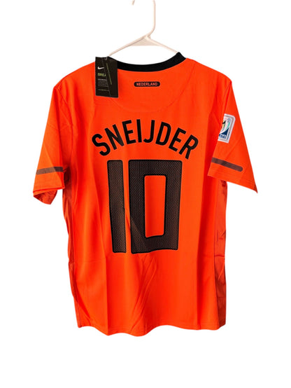 Netherlands Wesley Sneijder #10 Final 2010 Orange Soccer Jersey Men