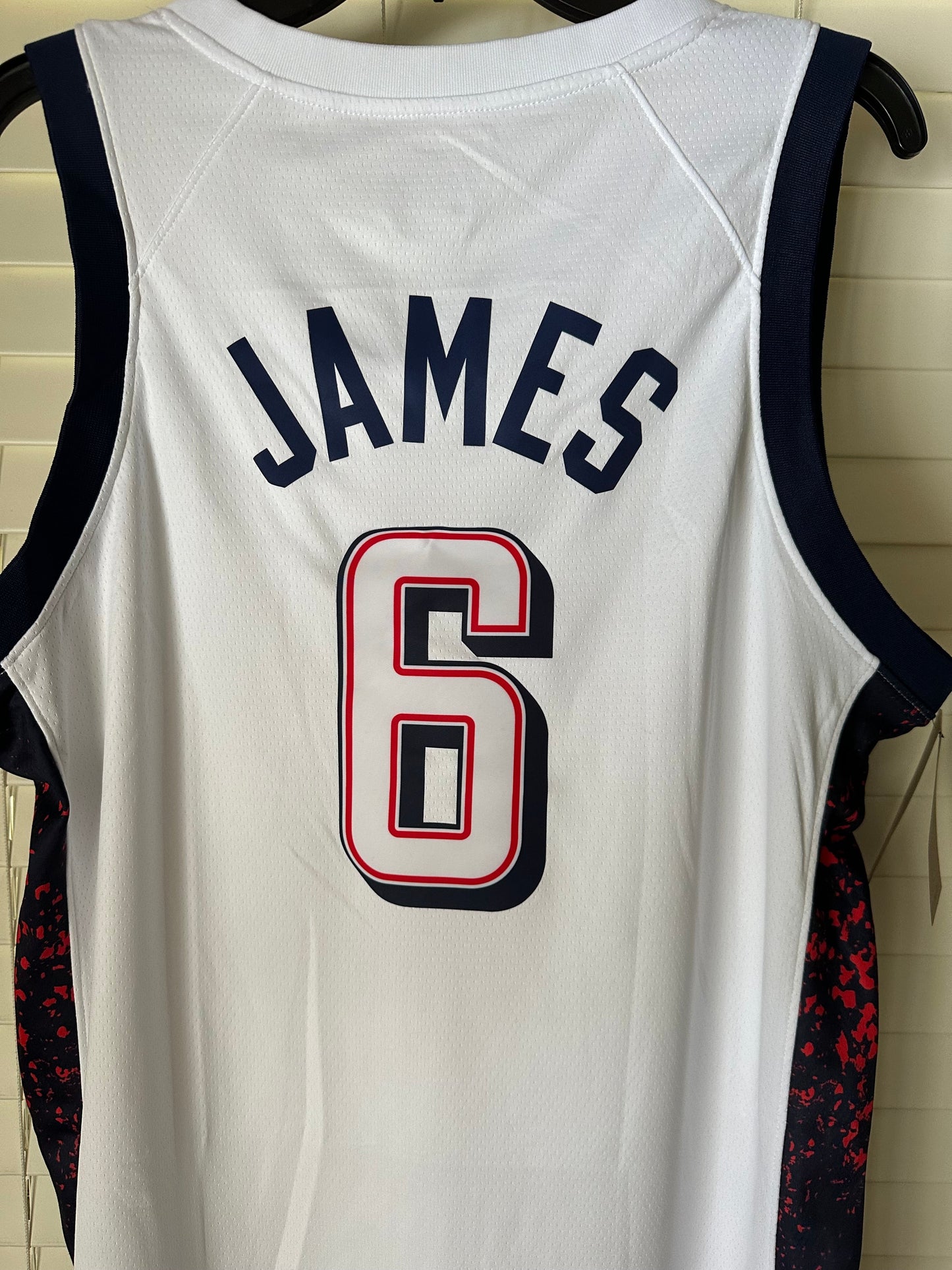 USA LeBron James #6 White Olympic Basketball Jersey Men