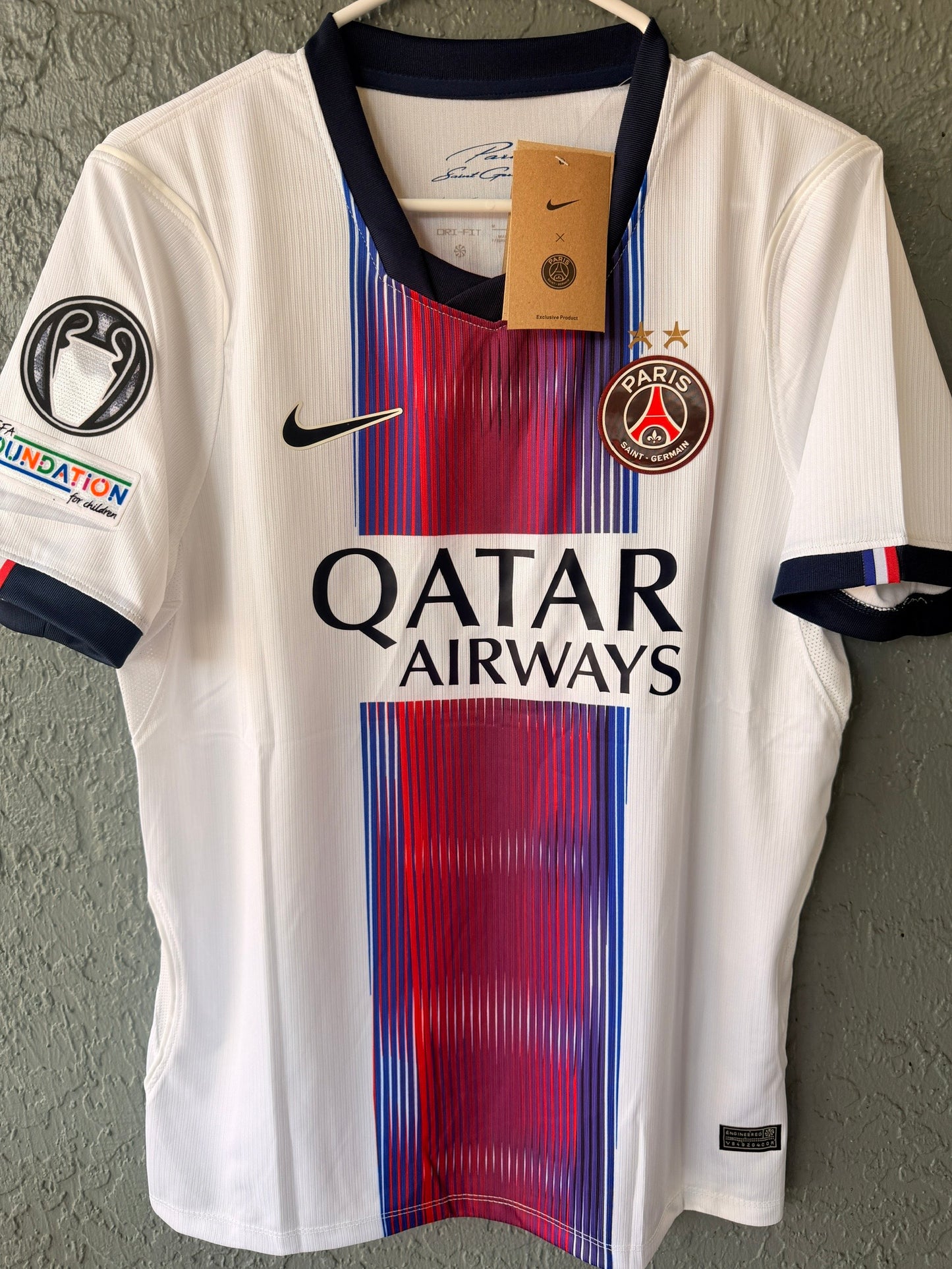 PSG Doue #14 2026/27 Away White Soccer Jersey Champions Men Size