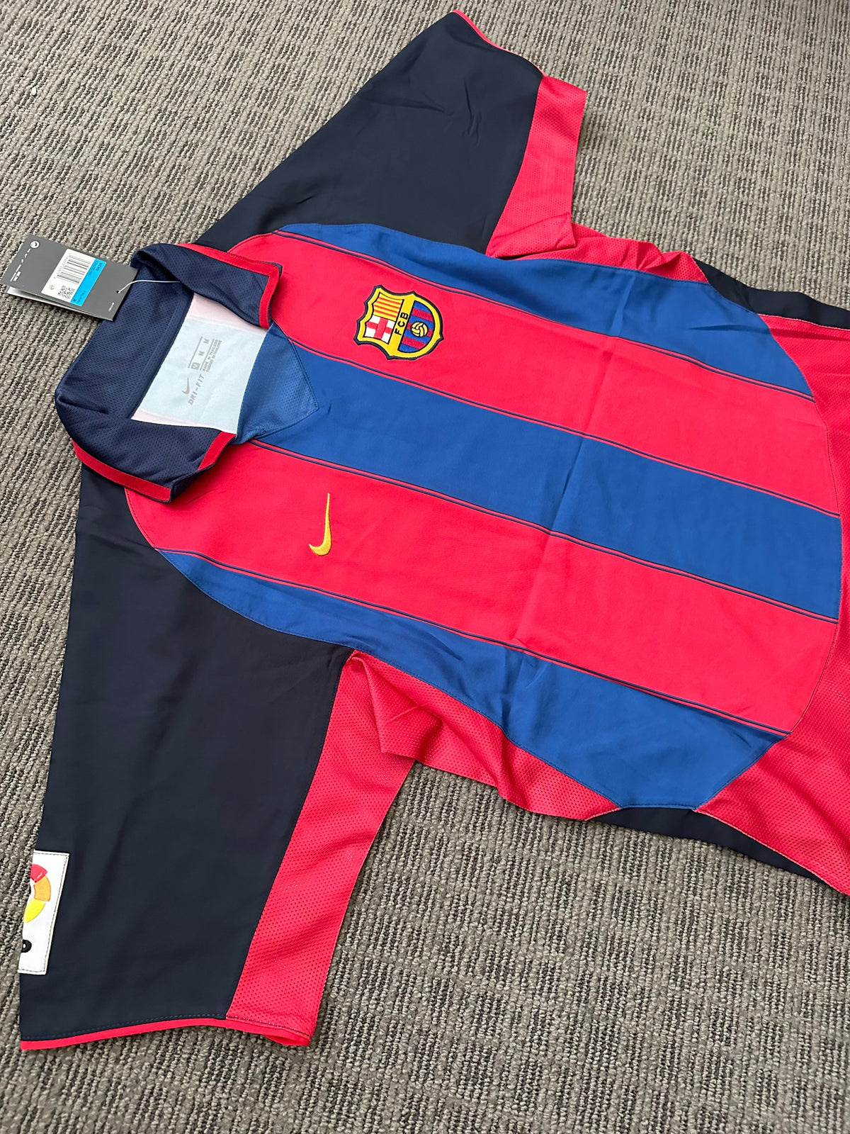 Barcelona Juan Roman Riquelme #10 2003/04 Home Blue Red Retro Soccer Jersey Men Size Deal