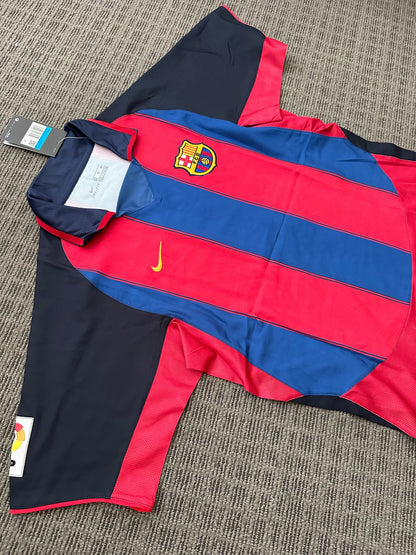 Barcelona Juan Roman Riquelme #10 2003/04 Home Blue Red Retro Soccer Jersey Men Size Deal