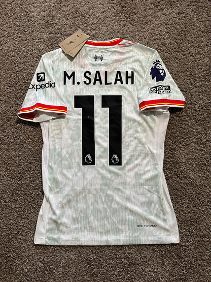 Liverpool Mohamed Salah #11 2024/25 Away White Soccer Jersey Men Size S Deal